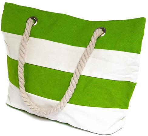 PRINTED COTTON BEACH BAG WITH ROPE HANDLE