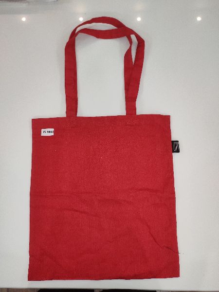 RED DYED COTTON TOTE BAG, for College, Office, School, Pattern : Printed