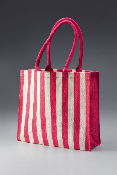 RED PRINTED JUTE SHOPPING BAG, for Daily Use, Packaging, OFFICE, COLLEGE, Size : Multisizes