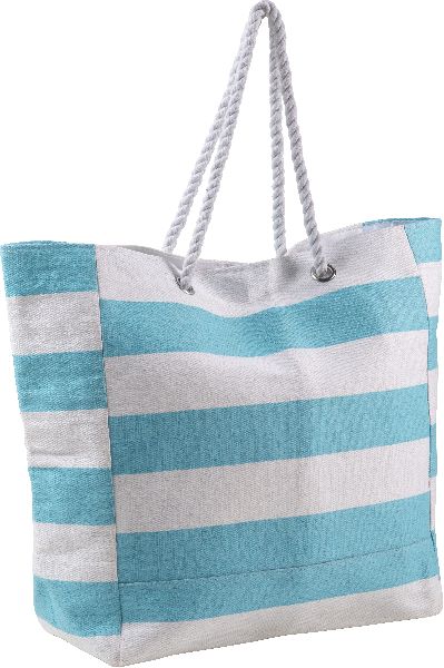 TWO COLOUR PRINTED COTTON BEACH BAG, for College, Office, SHOPPING, PACKING, Size : Multisizes
