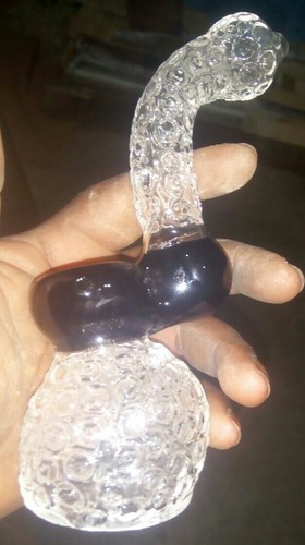 Plain Diamond Cutting Glass Bubbler, Color : Transparent