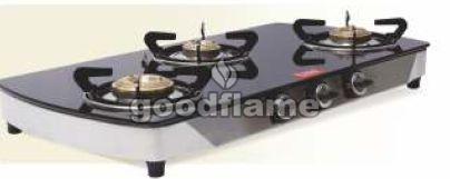 CURVE SS 3 Burner Gas Stove, for Food Making, Home, Hotel, Restaurant, Feature : High Efficiency Cooking