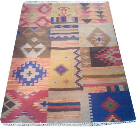 Printed Cotton Flat Weave Kilim Rugs, Size : 2x5 Feet