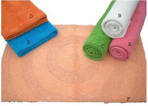 Rectangular Cotton Soft Bath Rugs, for Bathroom, Size : 1.6 * 2 Feet