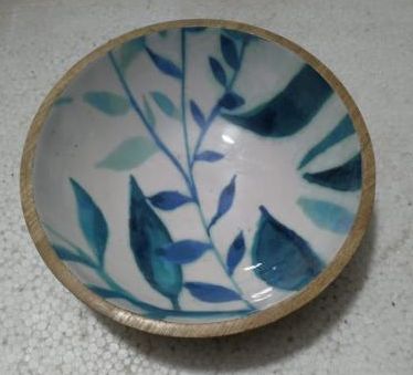 Enamel Coated Wooden Bowl, Pattern : Printed