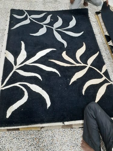 Hand Tufted Viscose Carpet, Color : Black, Gold