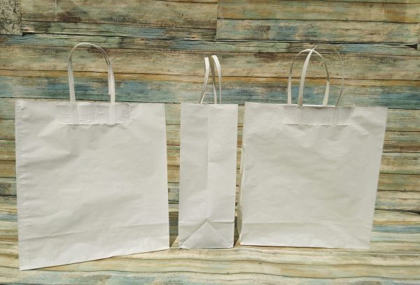 Virgin White Kraft Paper Shopping Bags