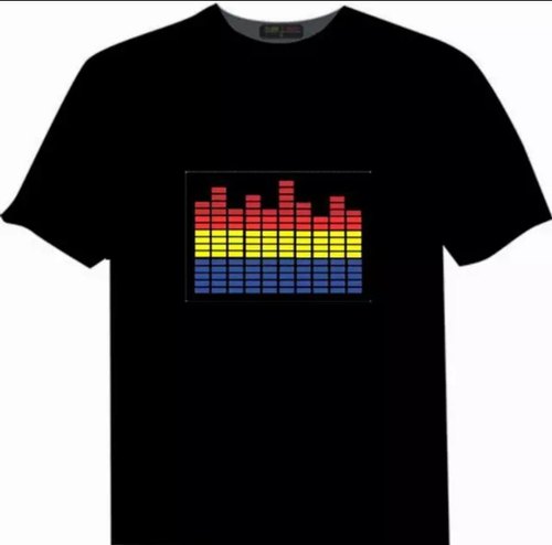 LED T Shirts, Color : Black