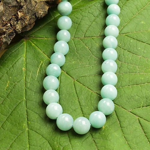 Polished Amazonite Beads Mala, for Japa, Length : 0-10 Inches