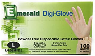 Emerald Digi-Gloves Powder Free Disposable Latex Gloves (Large)