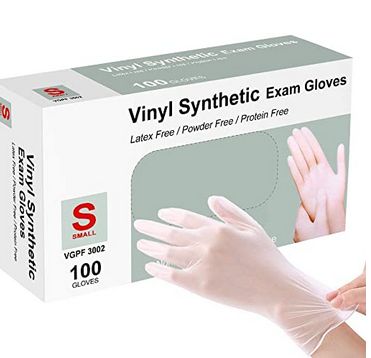 Squish Clear Vinyl Gloves Latex &amp;amp;amp;amp; Powder-Free Gloves-Small