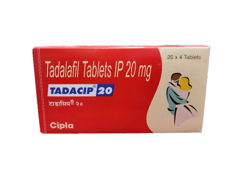 Tadacip 20 Tablets, Packaging Size : 1 Strip 4 Pills