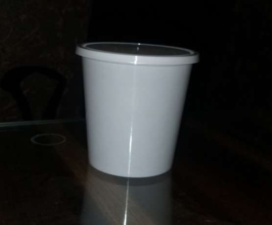 Round 750 Ml Plastic Container, Color : White