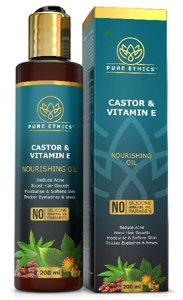 Castor and Vitamin E Nourishing Oil, Color : Transparent