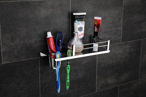 Bathroom Wall Shelf With Brush Holder, Size : 15*5 Inch