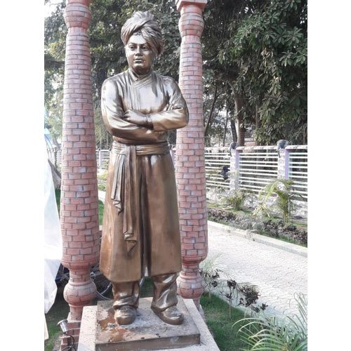 Fiber Swami Vivekanand Statue, Color : Brown