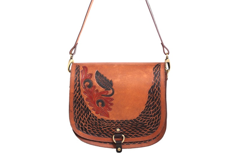 Printed Leather Tote Bags, Closure Type : buckle