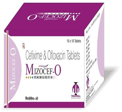 Mizocef-O Cefixime & Ofloxacin Tablets, Treatwell, 10 X 10