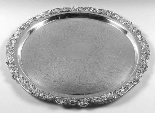 Round Designer Silver Plate