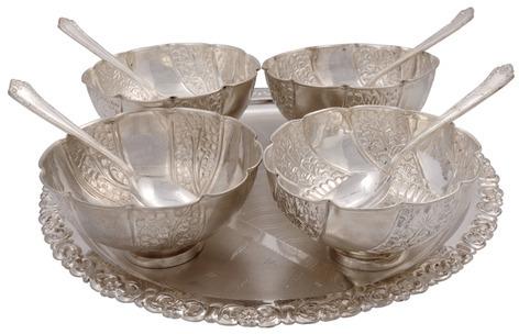 Silver Bowl Set, Shape : Round