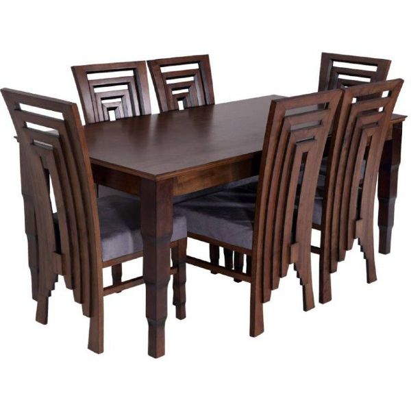 Rectangular Polished Wooden Dining Table Set, for Hotel, Home, Color : Multicolor