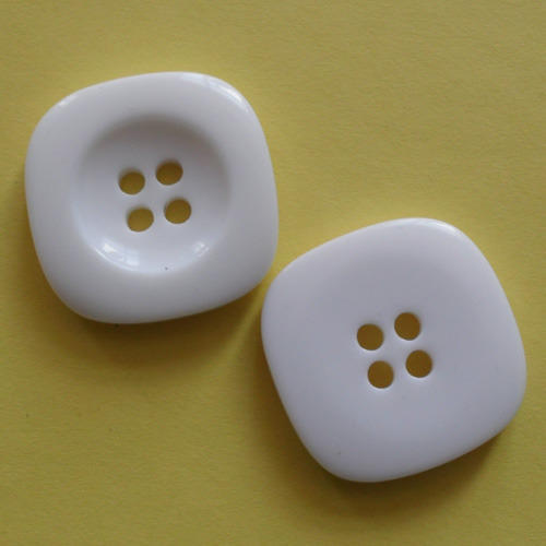 Square White Chalk Button