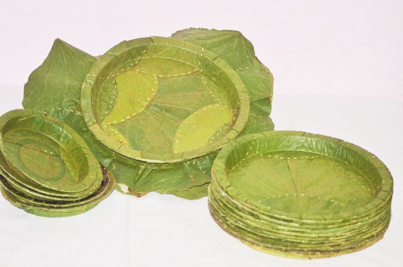 Eco Friendly Plates, Color : Leaf green