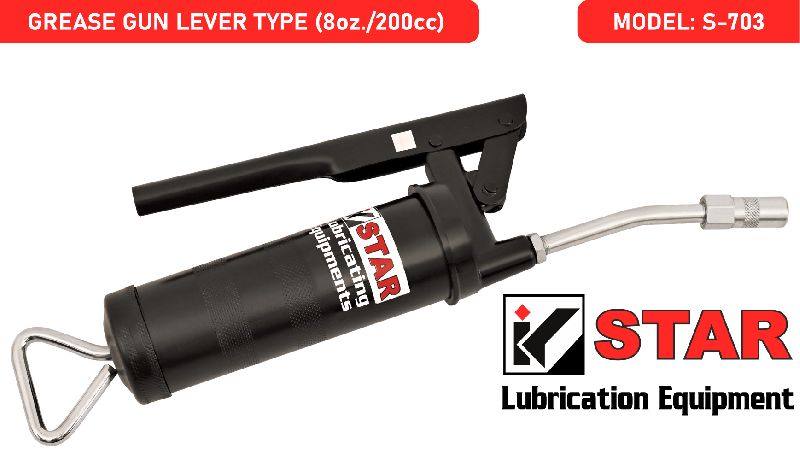 Black Star Manual Polished Grease Gun (8oz./200cc), For Industrial Use, Size : 200-400cc