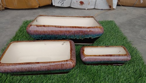 Ceramic Bonsai tray, for Decoration, Size : 4*12.5 inches