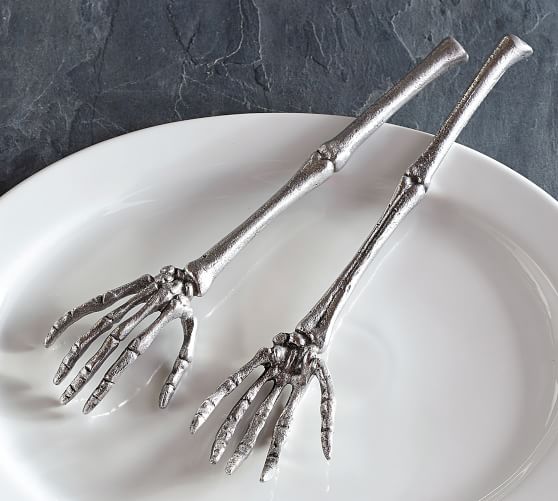 Casted Metal Halloween Salad Server Set