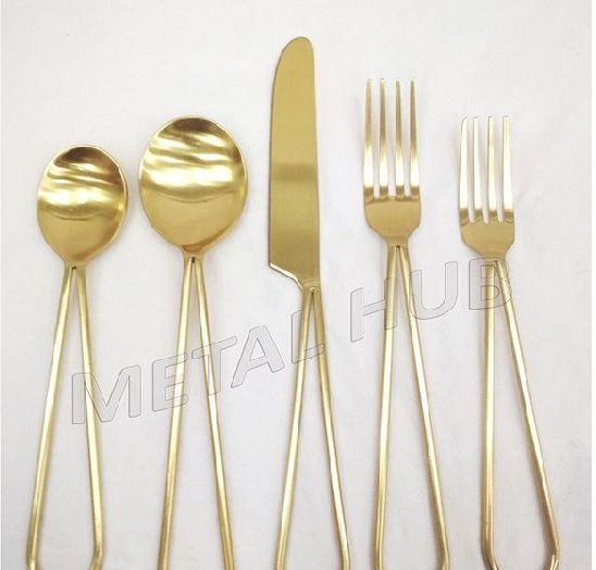 Gold Finish Stainless Steel Flatware Set