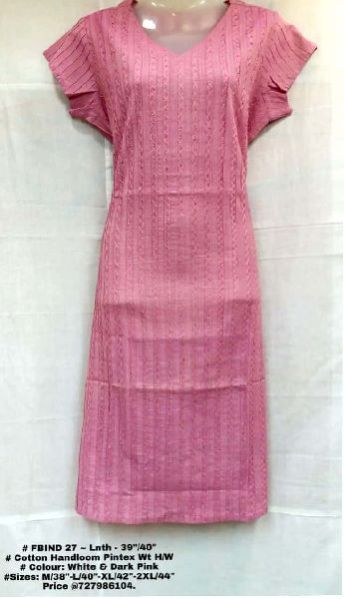 Pure Cotton Linen Long Kurtis Only Image Colour,Lenth 46