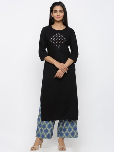Rayon Embroidered Palazzo Suit