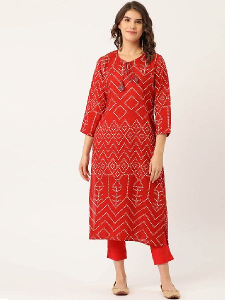 Red Rayon Suit Set