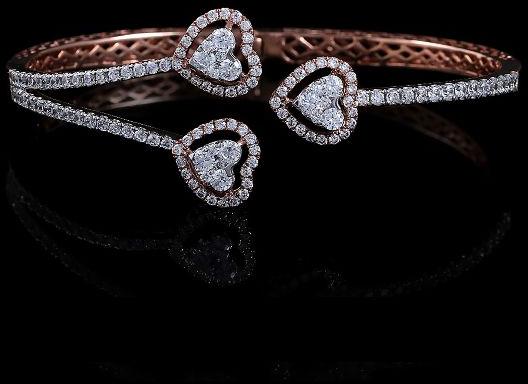 Heart Shaped Diamond Bracelet