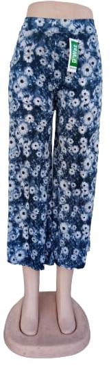 Floral printed plazzo, ankle length, Size : Free