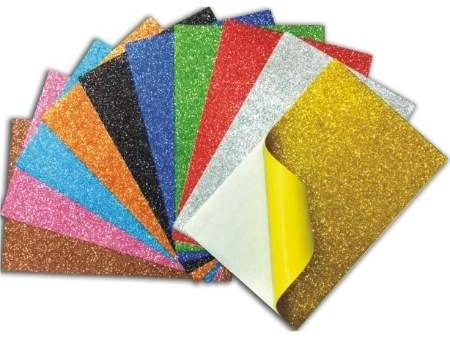 Self Adhesive Glitter Sheets, Size (inch) : 8*12