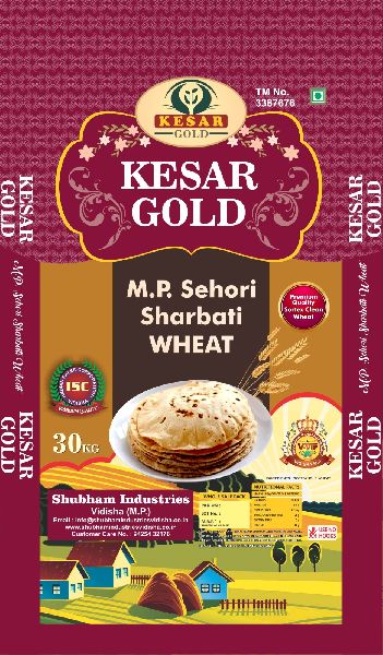 Kesar Gold MP Sehori Sharbati Wheat, Color : Brown