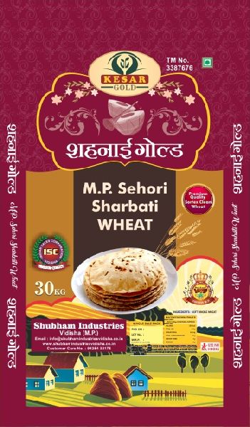 Shehnai Gold MP Sehori Sharbati Wheat, Color : Brown