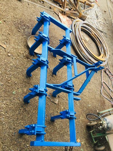 Mild Steel 9 Tynes Tractor Cultivator, for Farming, Color : Blue