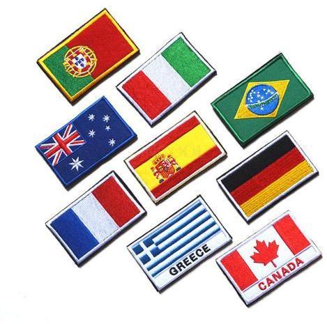 Rectangular Flag Badges, Pattern : Embroidered