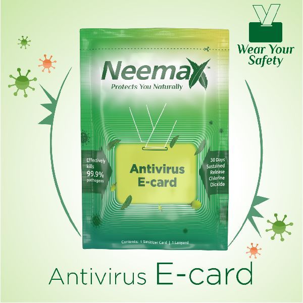Neemax Disinfectant Card, Neemax Antivirus E-Card, For Health Protector