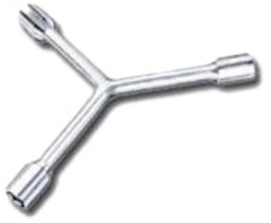Ludhra Stainless Steel Three Way Wheel Spanner, Color : Silver