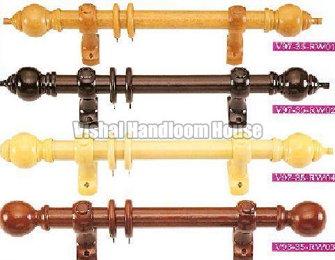 Wooden Polished curtain rods, Length : 10ft, 8ft