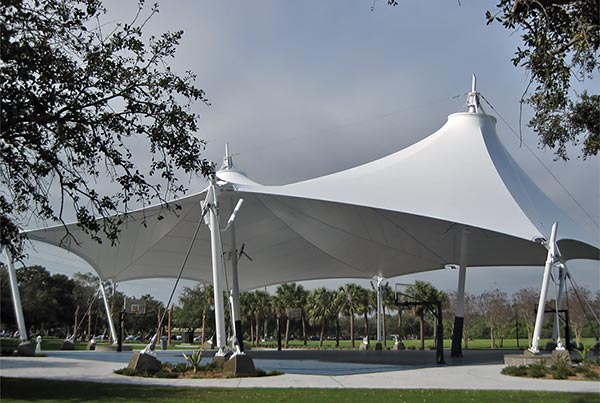Plain Canopy Tensile Structure, Cover Material : Pvc
