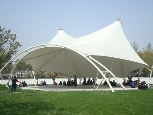 Plain Double Conical Tensile Structure, Cover Material : Pvc