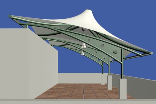 Steel Plain FRP Tensile Structure, Cover Material : Pvc