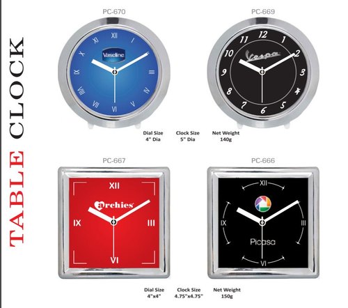 Plastic Photo Table Clock, Color : Customized