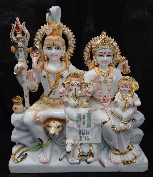 Printed Marble Shiv Parvati Statue, Packaging Type : Carton Box at Rs