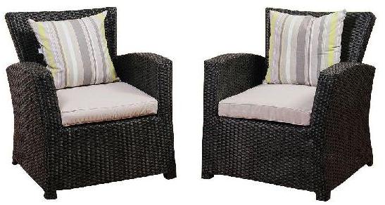 2 Sofa Chair Set with Cushion, for Outdoor